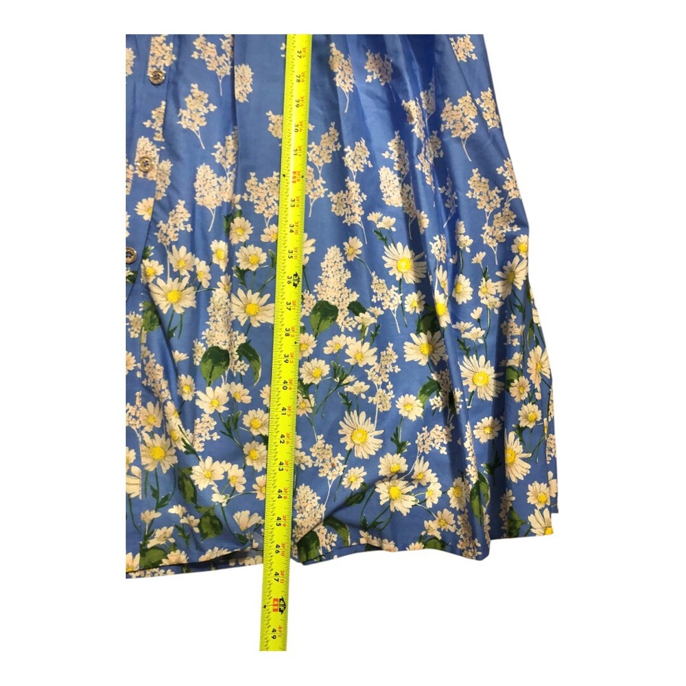 Tommy Hilfiger blue turquoise daisy print Cotton button down Shirtdress size 12 - Picture 7 of 10